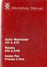 AUSTIN WESTMINSTER,WOLSELEY 6/99 , VANDEN PLAS 3 LITRE FACTORY  WORKSHOP MANUAL