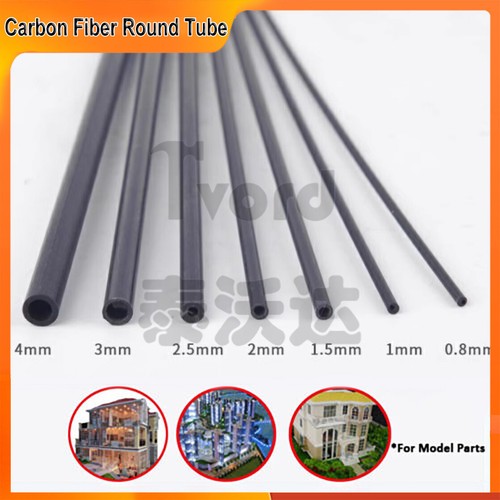 200mm long carbon fiber round - carbon,