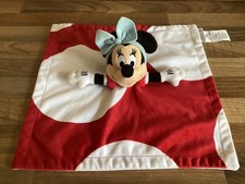 Disney Store Minnie Mouse Comforter Red & White Baby Blankie Blue Bow Unused