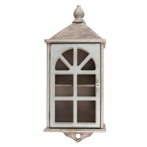 Wall shelving unit wood - wall, grey