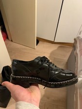 Chanel leather platform shoes