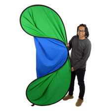 Large Fovitec blue/green collapsible portable pop up photography backdrop muslin