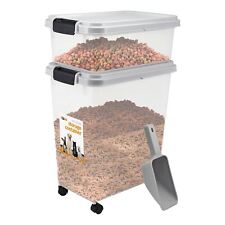 50L Plastic Pet Food Storage Container Bin Set Dry Feed Animal Dog Cat Bird Grey