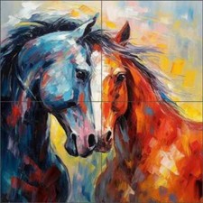 Horse Tile Backsplash Irena Orlov Equine Art Ceramic Mural OB-ORL19775