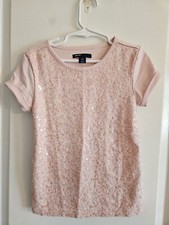 Gap Kids Girl Pink Sequin Top Size 6 - 7