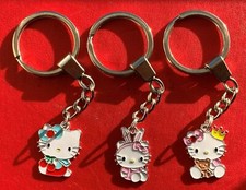 HELLO KITTY KEYRING BAG CHARM SILVER TONE