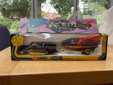 Corgi Vintage Batmobile, Bat Boat, Trailer
