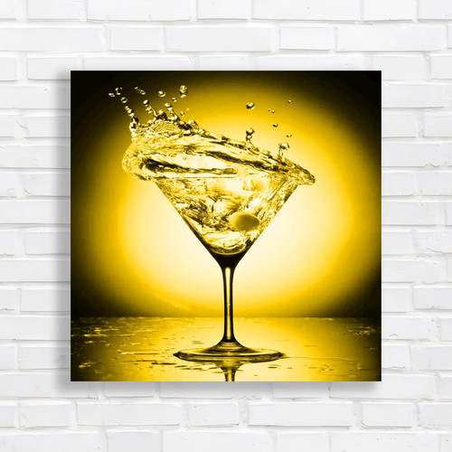 Martini glass splash - glass, square