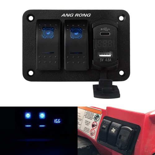 Gang blue led rocker switch - 2,
