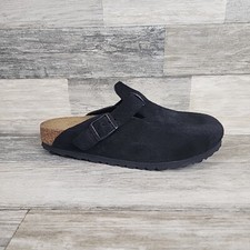 Birkenstock Boston Clogs Womens Sz 6 Narrow Black Slip On Suede NEW NWOB
