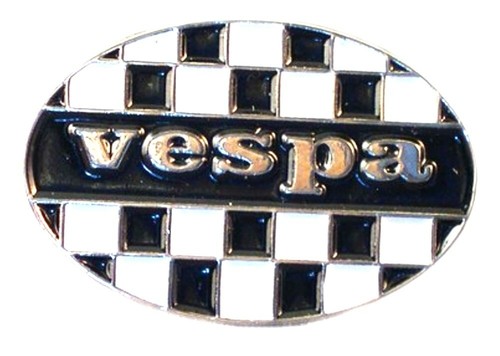 Vespa checkboard oval metal - checkboard,