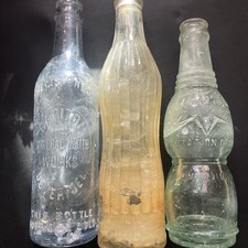Lot Of 3 Vintage Glass Bottles, Milford DE & Salisbury, MD