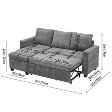 Pull Out Sofa Bed 3 Seater L