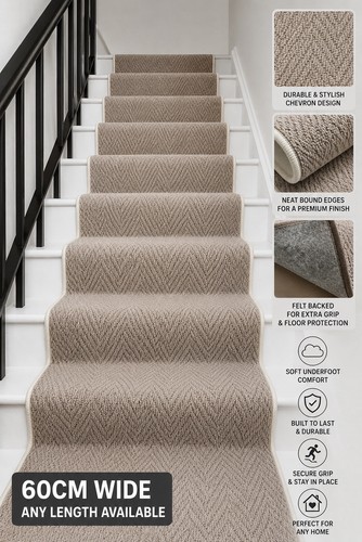 Herringbone stair runner 60cm - stair,