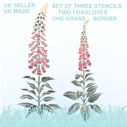 Large foxglove stencil set - ,