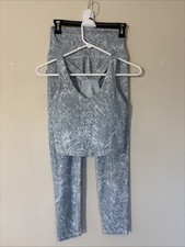 RBX Reebox 2pc Abstract Chevron Activewear Workout Yoga Running Set Women Small