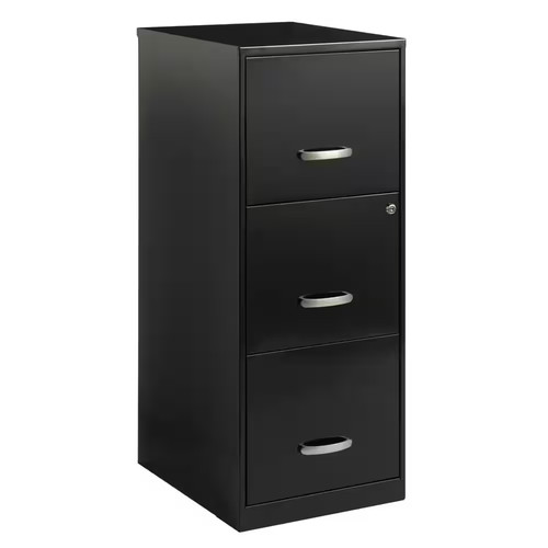 3 drawer black metal - black,