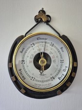 SB Shortland Smiths Barometer With Horse Head England Vintage Antique Weather