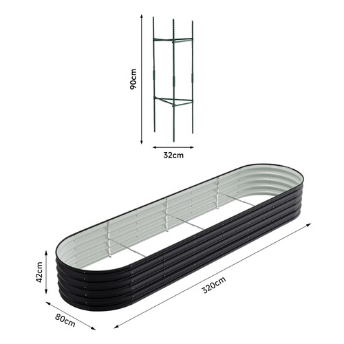 Galvanised steel raised garden - galvanised,