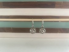Sterling Silver 925 Earrings Celtic Globe