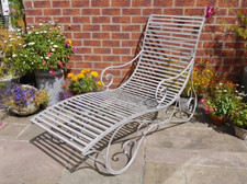 Antiqued Metal Garden Bench