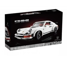 White LEGO Icons Porsche 911 Model Car for Adults Race Car Model Kit 