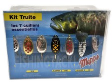 Mepps French Spinner Trout Kit 7 Lures Truite Aglia Comet Black Fury XD Spinners
