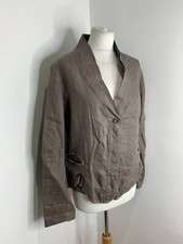 Crea Concept brown washed linen 42 12 14 VGC semi fitted woven summer