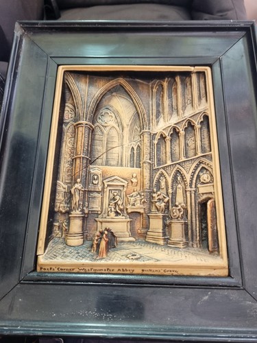 Antique framed dickens - antique, grave