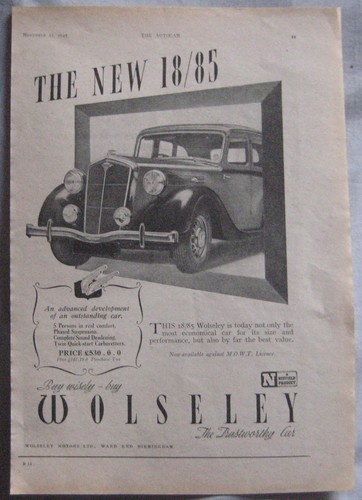 1945 wolseley original - wolseley,