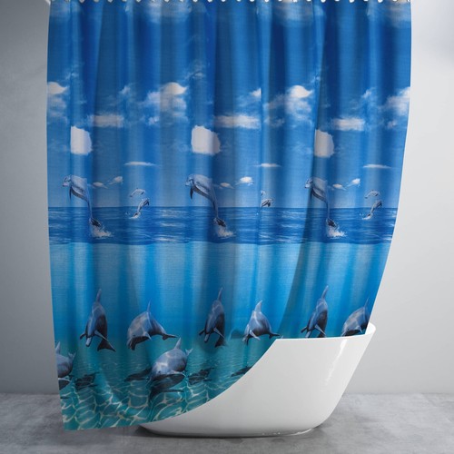 Bathroom fabric shower curtain - fabric,