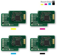 4x Toner Chip Y/M/C/K Fits OKI ES3640 A3 ES3640 Express 43837105 ..108
