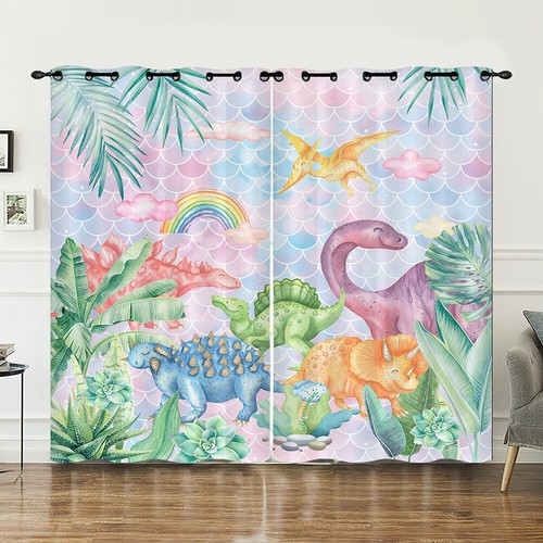 Dinosaur illustration curtains - dinosaur,