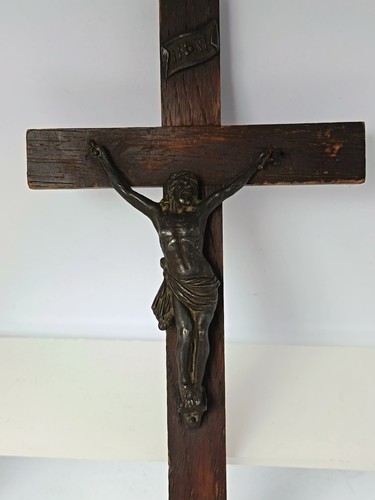 Antique french crucifix cross - antique,