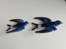 Vintage Ceramic Wall Mounted Flying Swallows H. Martin SET OF 2