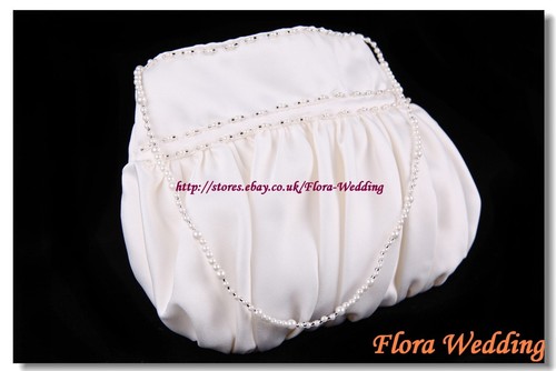 Satin bridal bag flower girl - satin, bag/flower