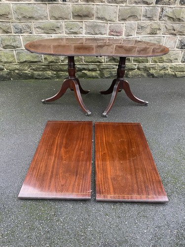 Antique mahogany twin pillar - twin,