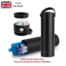 Insulin Cooler Travel Case with Ice Pack with storage for Needles - Black