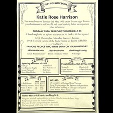 PARCHMENT SCROLL 16th 18th 21st 30th 40th 50th 60th 70th 80th 90th Birthday Gift