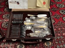 Bestecke Solingen 23-24 Carat Gold Plated Cutlery Set 70 Piece Carrying Case Gd