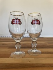 Pair of Genuine Stella Artois Pint Glasses – New – 568ml Chalice with Gold Rim
