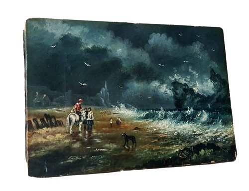 Antique original miniature oil - antique,