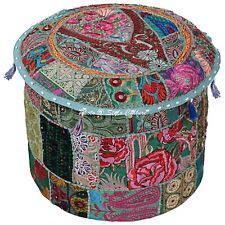 Indian Green Patchwork Ottoman