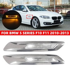 Pair Chrome Side Indicator Light For BMW 5 Series F10 F11 2010-2013 63137154168