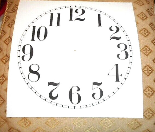 Clock dial face paper - card, 6"