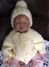 Aran Baby Cardigan and Hat