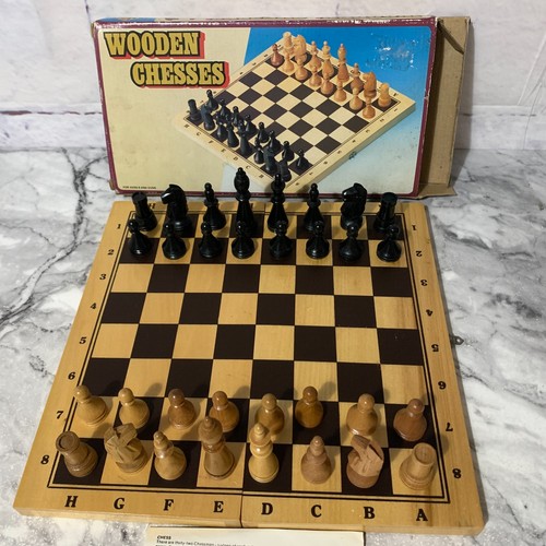 Boxed vintage wooden chess - boxed,