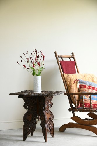 Carved indian occasional table - indian,