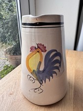 Jug With Hand Painted Cockerel From Puglia Southern Italy Conical Shape 