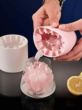 Silicone Portable Ice Mold 3D Cylinder Ice Cube Maker with Lid Easy Release